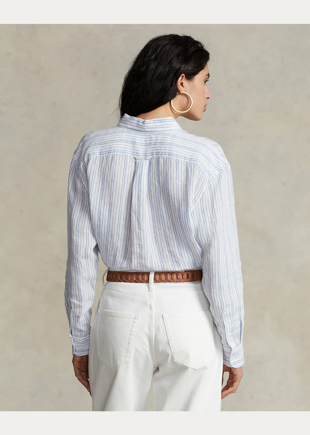 Polo Ralph Lauren Stribet Linen Skjorte - Image 3
