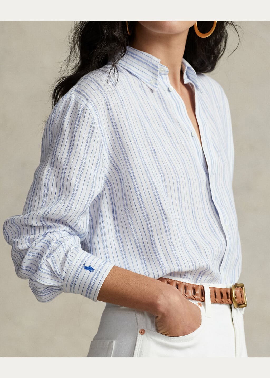 Polo Ralph Lauren Stribet Linen Skjorte
