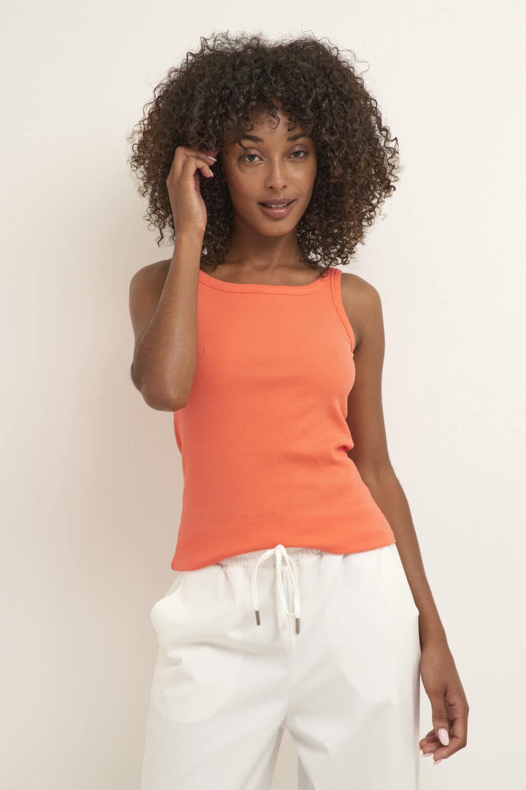 KAFFE KAcarna Tank Top Vermilion Orange