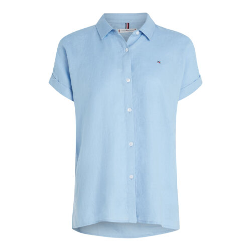 Tommy Hilfiger Linen Skjorte blå