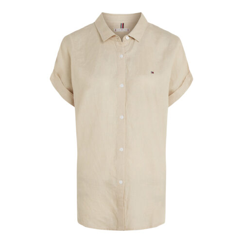 Tommy Hilfiger Linen Skjorte Sand