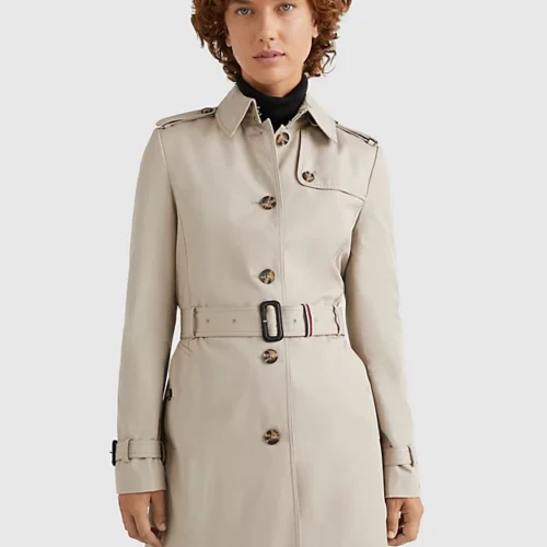 Tommy Hilfiger Kort Trench Taupe