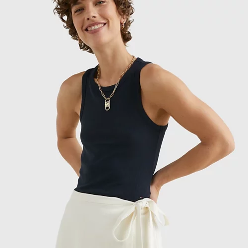 Tommy Hilfiger Navy Rib Tank Top