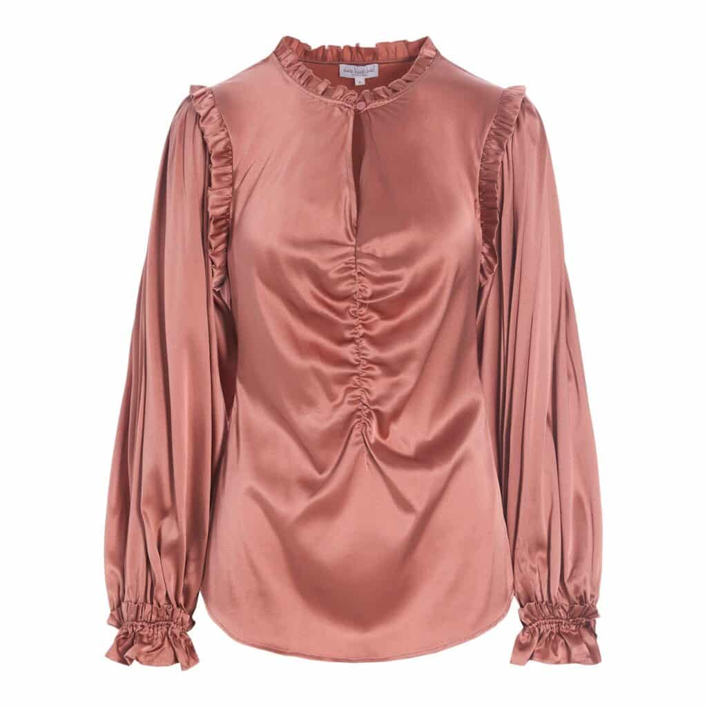Dea Kudibal Rosa Bluse med Baloon Sleeves