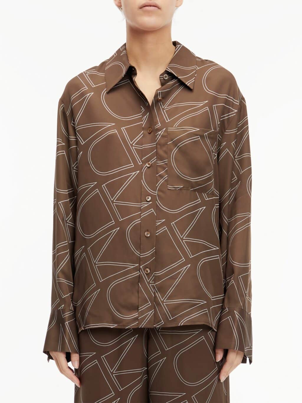 Calvin Klein Viscose Twill Print Bluse