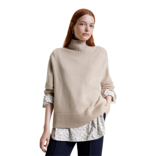 Tommy Hilfiger Wool Blend Mock-NK Strik